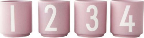 Sada 4 růžových hrnků z imitace porcelánu Design Letters, 0,5 l