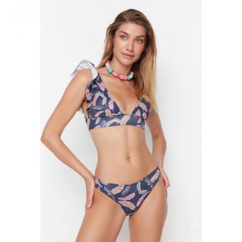 Trendyol Leaf Patterned Bikini Bottoms