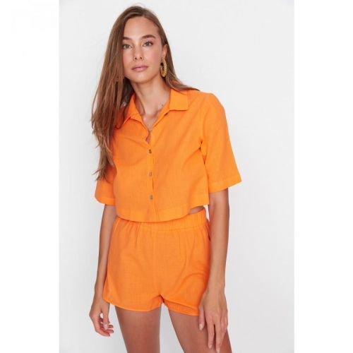 Trendyol Orange Collar Detailed Bottom-Top Set