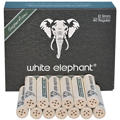 Filtr Dýmkový White Elephan 40ks 9mm uhlíkový
