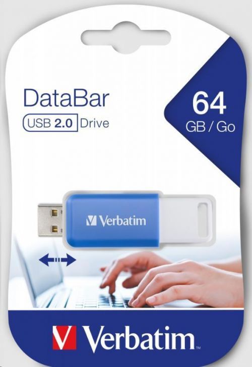 Verbatim Flash Disk 64GB DataBar USB 2.0 Drive, modrá (49455)