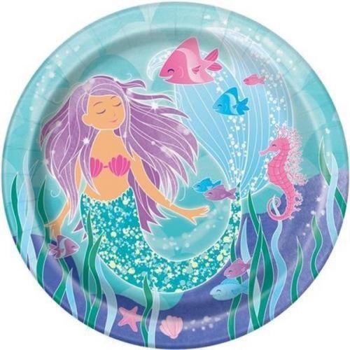 Talířky papírové Mermaid 23 cm 8 ks