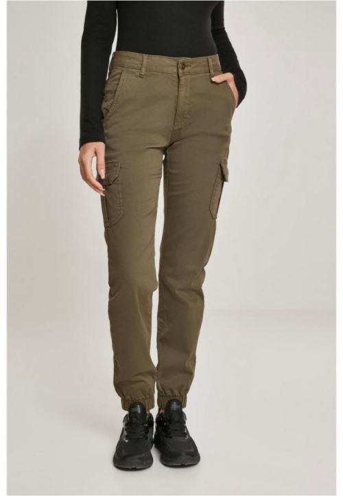 Ladies High Waist Cargo Pants - brown 26