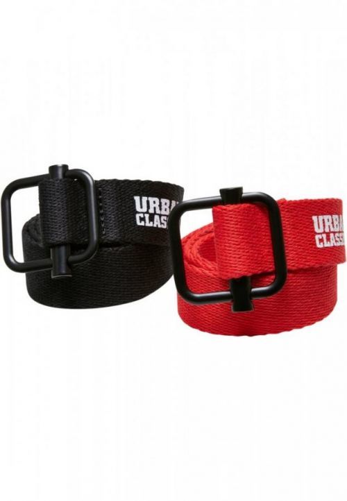 Industrial Canvas Belt Kids 2-Pack - black/red