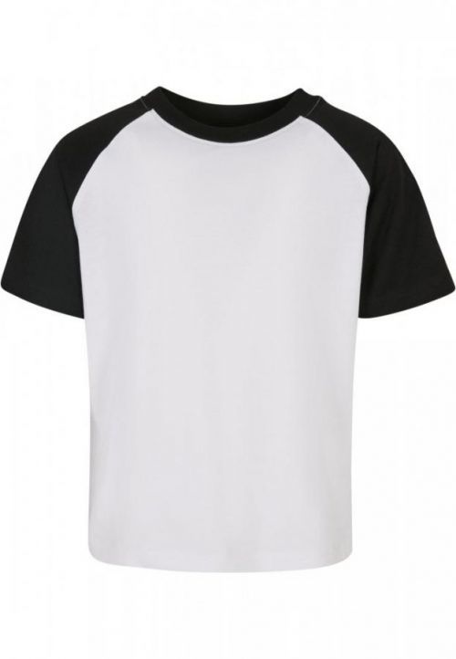 Boys Raglan Contrast Tee - white/black 110/116