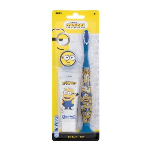 Minions Minions dárková kazeta pro děti zubní pasta Minions 25 ml + zubní kartáček Minions 1 ks + kryt na zubní kartáček Minions 1 ks