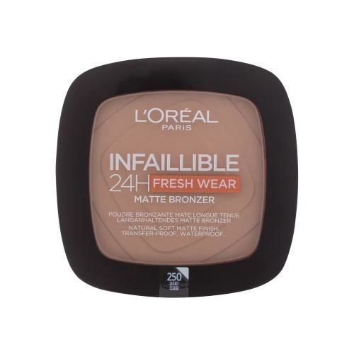 L'Oréal Paris Infaillible 24H Fresh Wear Matte Bronzer 9 g matující vysoce odolný bronzer pro ženy 250 Light