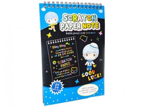 Vyškrabávací duhový notýsek se stylusem Barva: Modrá