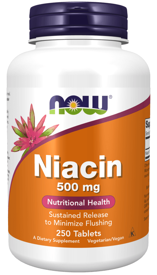 Now® Foods NOW Niacin (Vitamín B3), 500 mg, 250 tablet