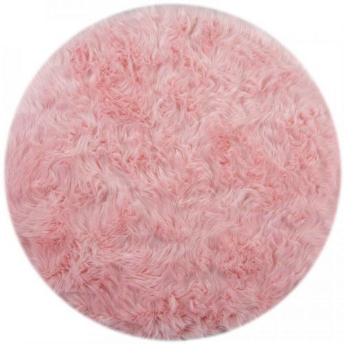 Flair Rugs koberce Kusový koberec Faux Fur Sheepskin Pink kruh - 120x120 (průměr) kruh cm Růžová