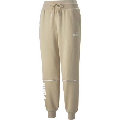 Puma POWER COLORBLOCK PANTS FL BIE Dámské tepláky, béžová, velikost L