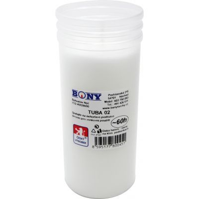 Bony svíčka hřbitovní, náhradní náplň 02, průměr 5,6 cm, výška 14 cm, hoření 60 h, 200 g