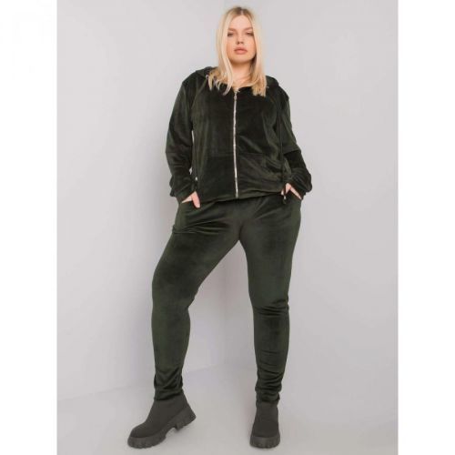 Khaki plus size velor set