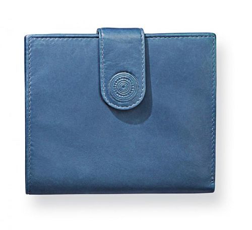 Dámská peněženka kožená mandala, džínově modrá