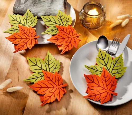 Ozdobná kapsa na příbory javor, 4 ks