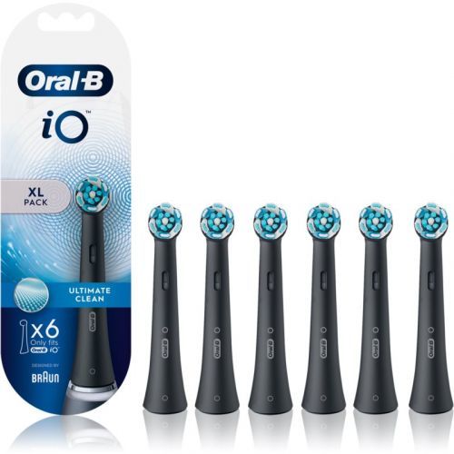 Oral-B iO Ultimate Clean Černé Kartáčkové Hlavy, Balení 6 ks