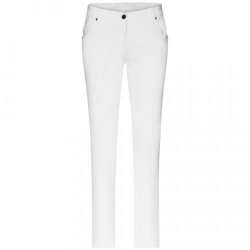 James & Nicholson Dámské bílé strečové kalhoty JN3001 - Bílá | 34