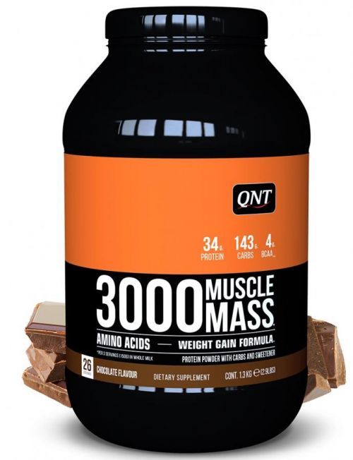 Proteinové prášky QNT QNT 3000 Muscle Mass Čokoláda - 1,3 kg