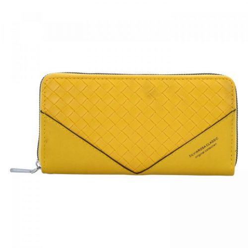 Zajímavá dámská pouzdrová koženková peněženka Chvíle, žlutá