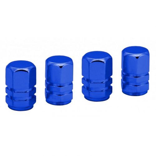 AMIO Čepičky na ventilky hliníkové modré - 4ks