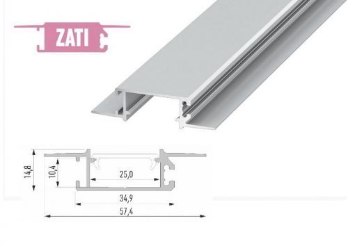 LED21 Hliníkový profil LUMINES ZATI 3m pro LED pásky, stříbrný