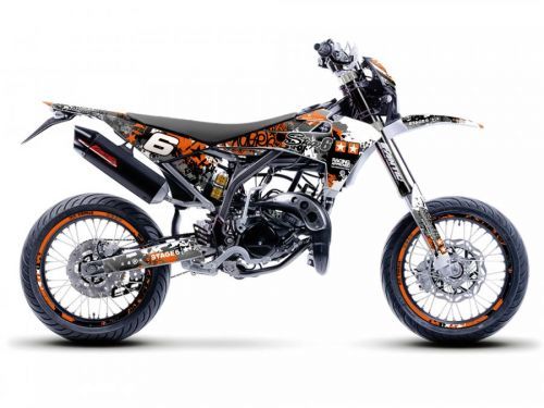 Sada polepů Stage6 oranžovo - bílá Fantic XM 50