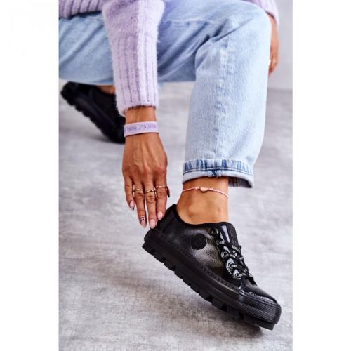 Fashionable Lacquered Sneakers Big Star KK274044 Black