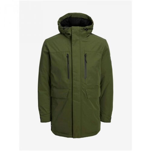 Khaki parka s kapucí Jack & Jones Bach - Pánské