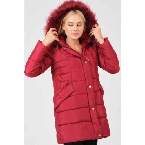 Z6745 DEWBERRY LADIES COAT-BURGUNDY