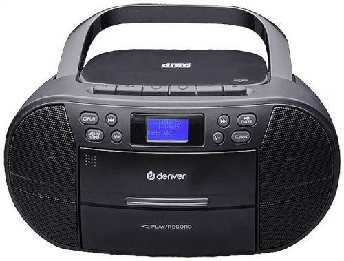 Rádio s kazetovým přehrávačem Denver TDC-280B, AUX, CD, DAB plus , kazeta, FM, USB, černá