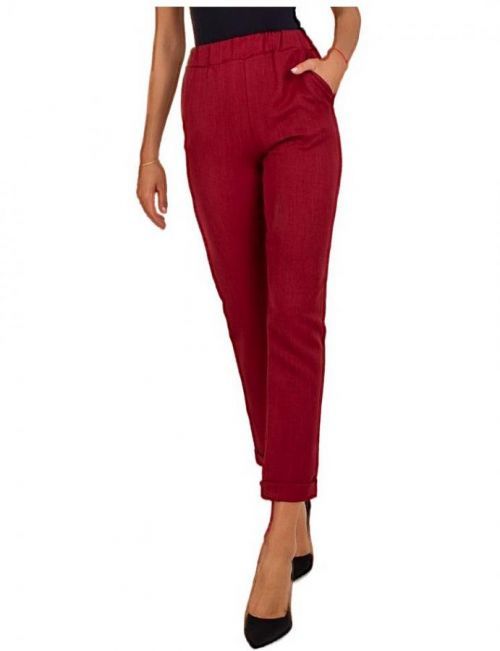 Vínové elegantní kalhoty