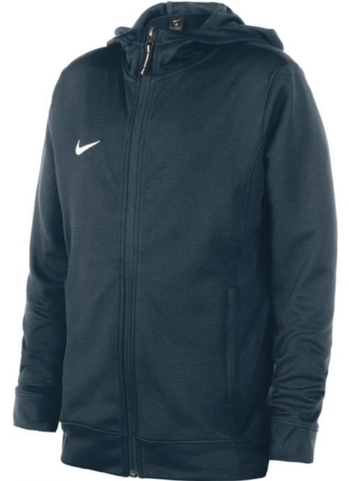 Mikina s kapucí Nike YOUTH S  TEAM BASKETBALL HOODIE FULL ZIP -OBSIDAN