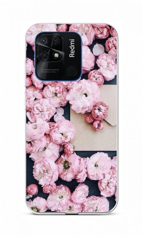 Kryt TopQ Xiaomi Redmi 10C Růžové květy 76055
