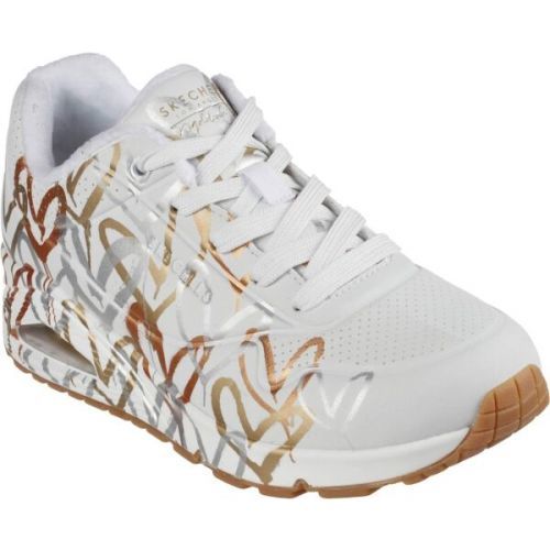Skechers UNO-METALLIC LOVE Dámská volnočasová obuv, bílá, velikost 39