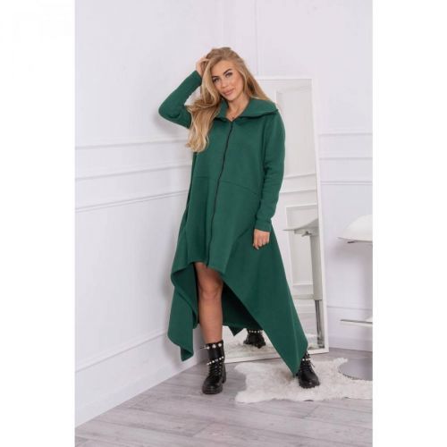 Insulated dress with longer sides dark green