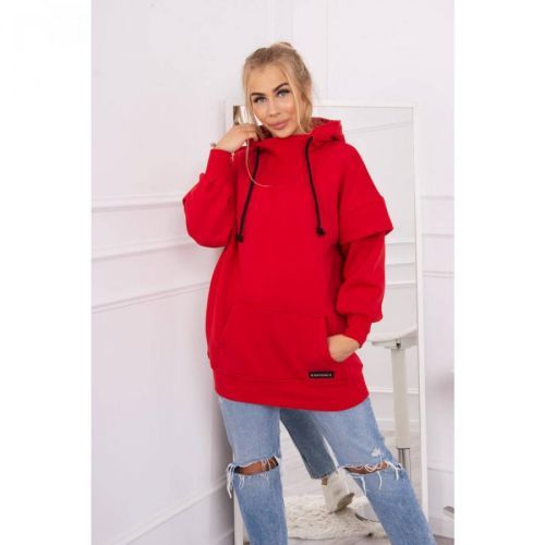 Insulated turtleneck sweatshirt red