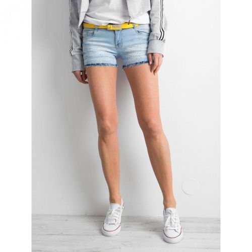 Blue denim shorts with rhinestones