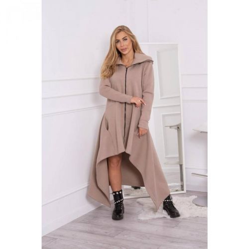 Insulated dress with longer sides dark beige