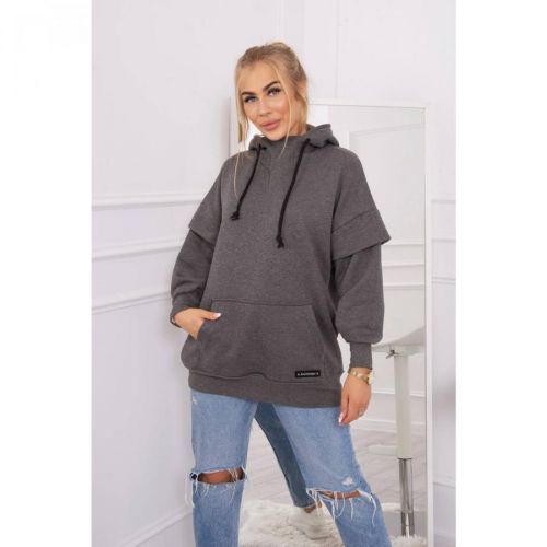 Insulated turtleneck sweatshirt graphite