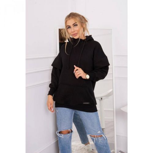 Insulated turtleneck sweatshirt black