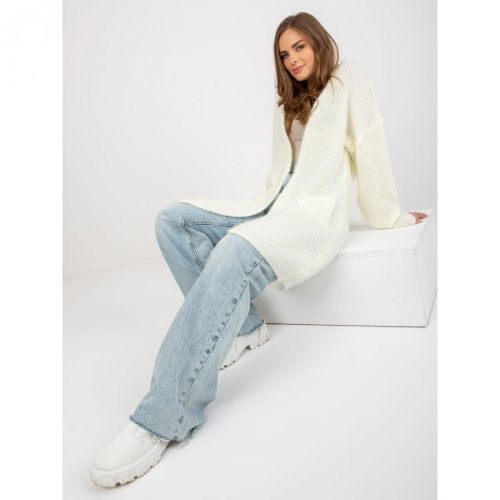 Ecru fluffy cardigan with pockets OH BELLA