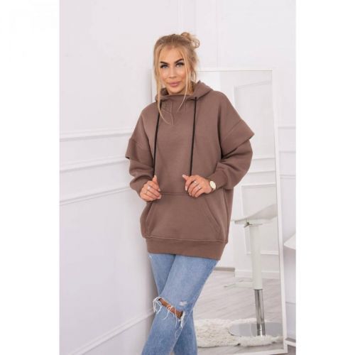 Insulated turtleneck sweatshirt mocca