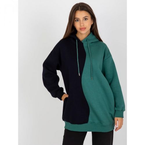 Black and green women's basic hoodie RUE PARIS