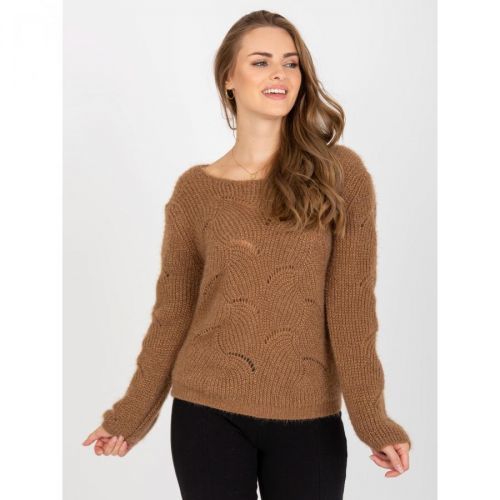 Brown fluffy classic sweater with OCH BELLA wool