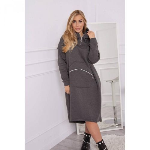 Insulated dress with a hood graphite