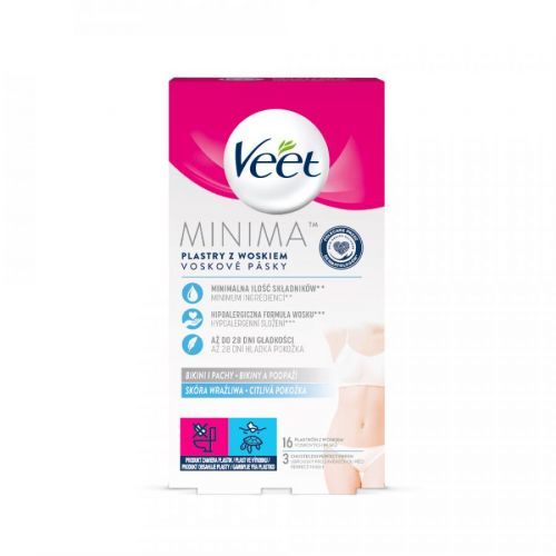 Veet Hypoalergenní voskové pásky bikiny a podpaží Minima 16 ks