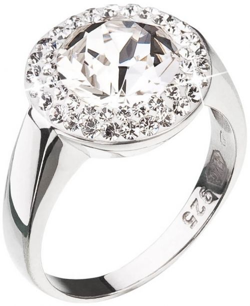 Evolution Group Stříbrný prsten se třpytivým krystalem Swarovski 35026.1 52 mm