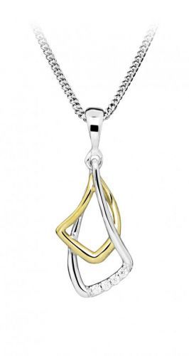 Silver Cat Půvabný bicolor náhrdelník s kubickými zirkony SC467 (řetízek, přívěsek)