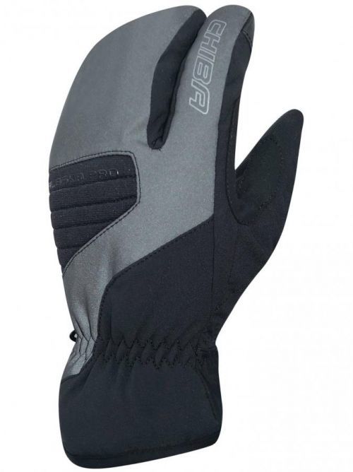 Extrémně hřejivé tříprsté zimní rukavice Chiba ALASKA PRO s nepromokavou membránou, černé reflexní 2XL