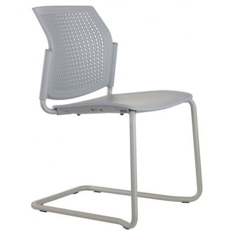 Alba Pastová židle LOGOS cantilever na pérovce bez područek Barva plastu Alba bílá Barva kostry šedá kostra (metallic)